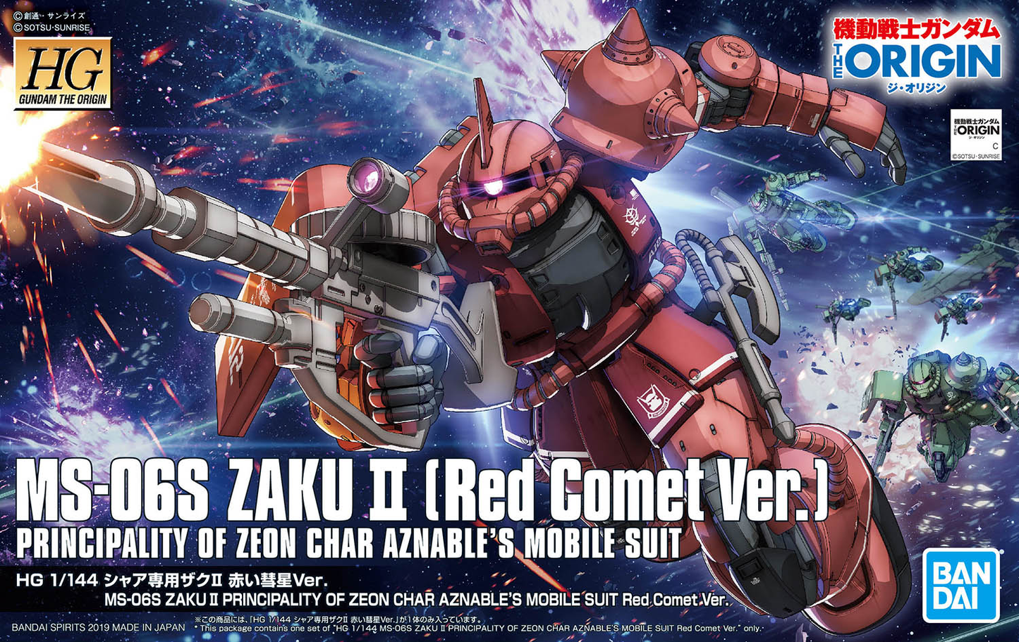 Bandai High Grade Gundam The Origin MS-06S Zaku II (Red Comet Ver.)